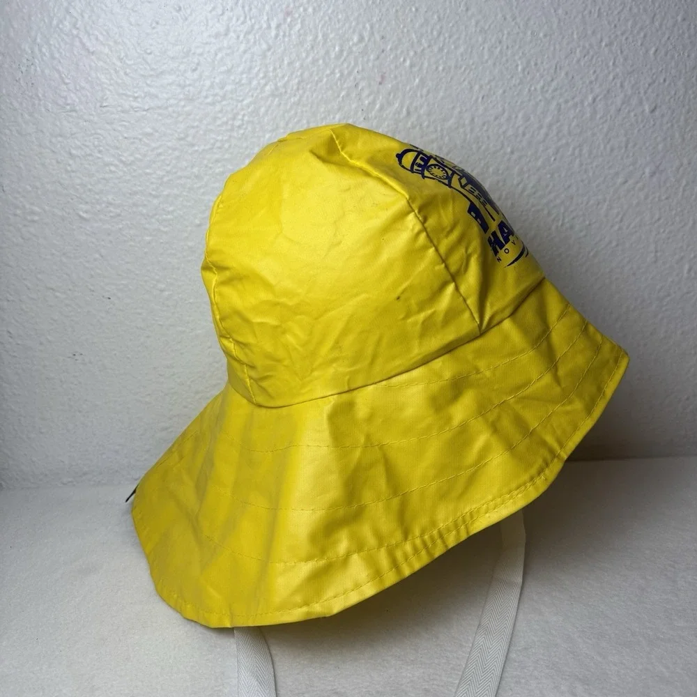 Vintage Yellow Sou'wester Rain Hat NASPL 99 Halifax Nova Scotia Fisherman Cap